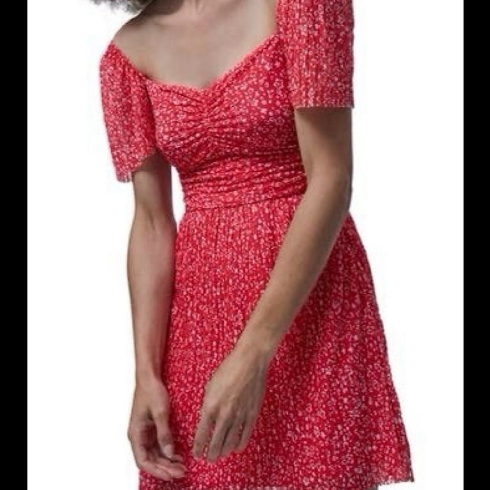 French Connection Red Fit & Flare Dress